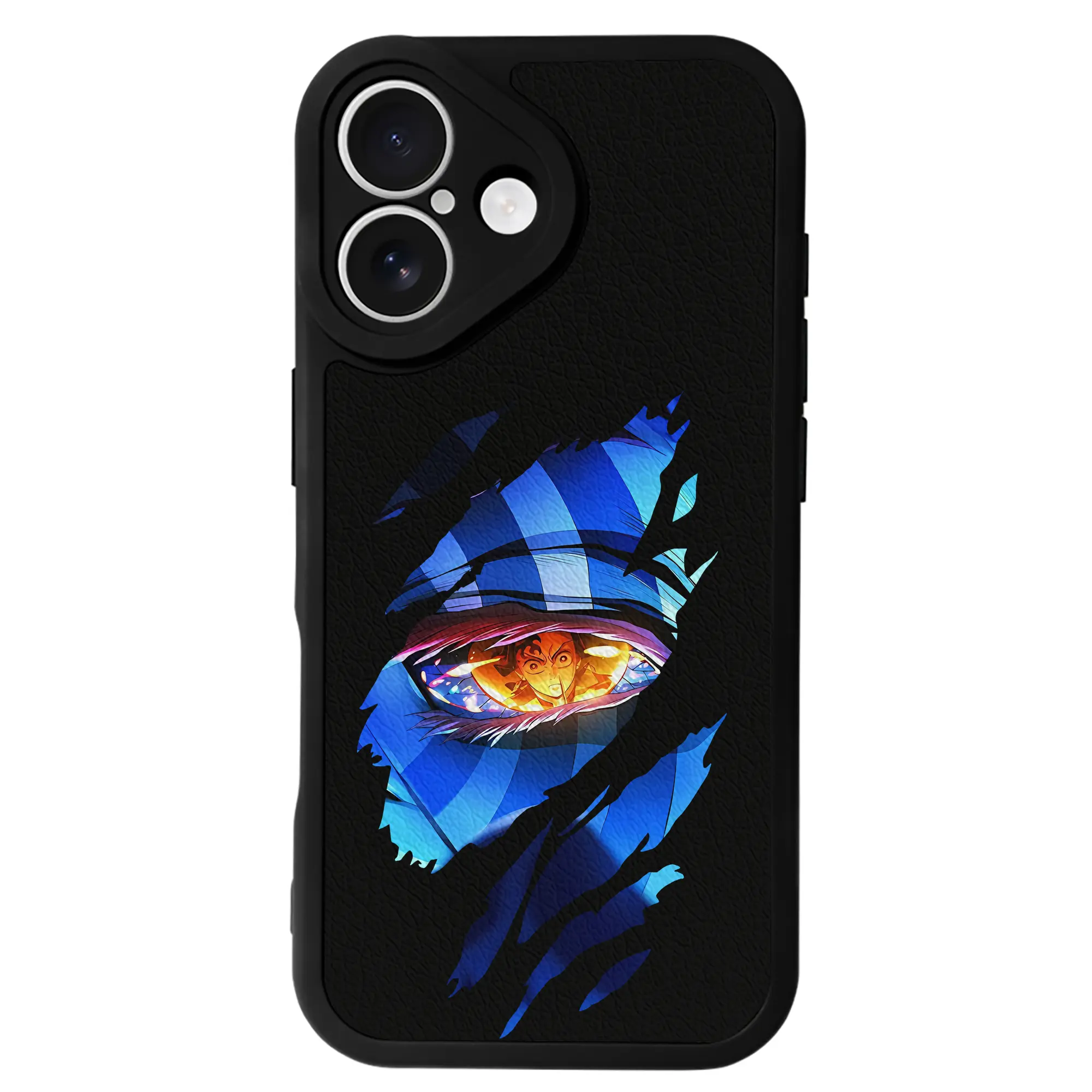 鬼滅の刃 グッズ,猗窩座 - IPhone 16シリーズ対応 ・ シリコンスマホケース ・ レザー調 ・ 高精度フィット ・ 耐衝撃 ・ ワイヤレス充電対応 ・ 精密カット